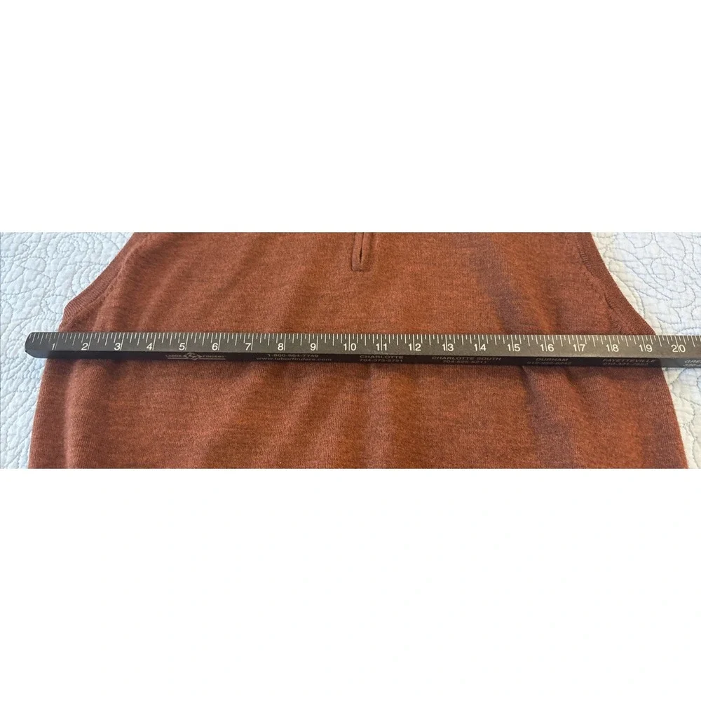 Peter Millar FootJoy Mens L  Rare Golf Sweater Vest 1/4 Zip Brown Merino Wool